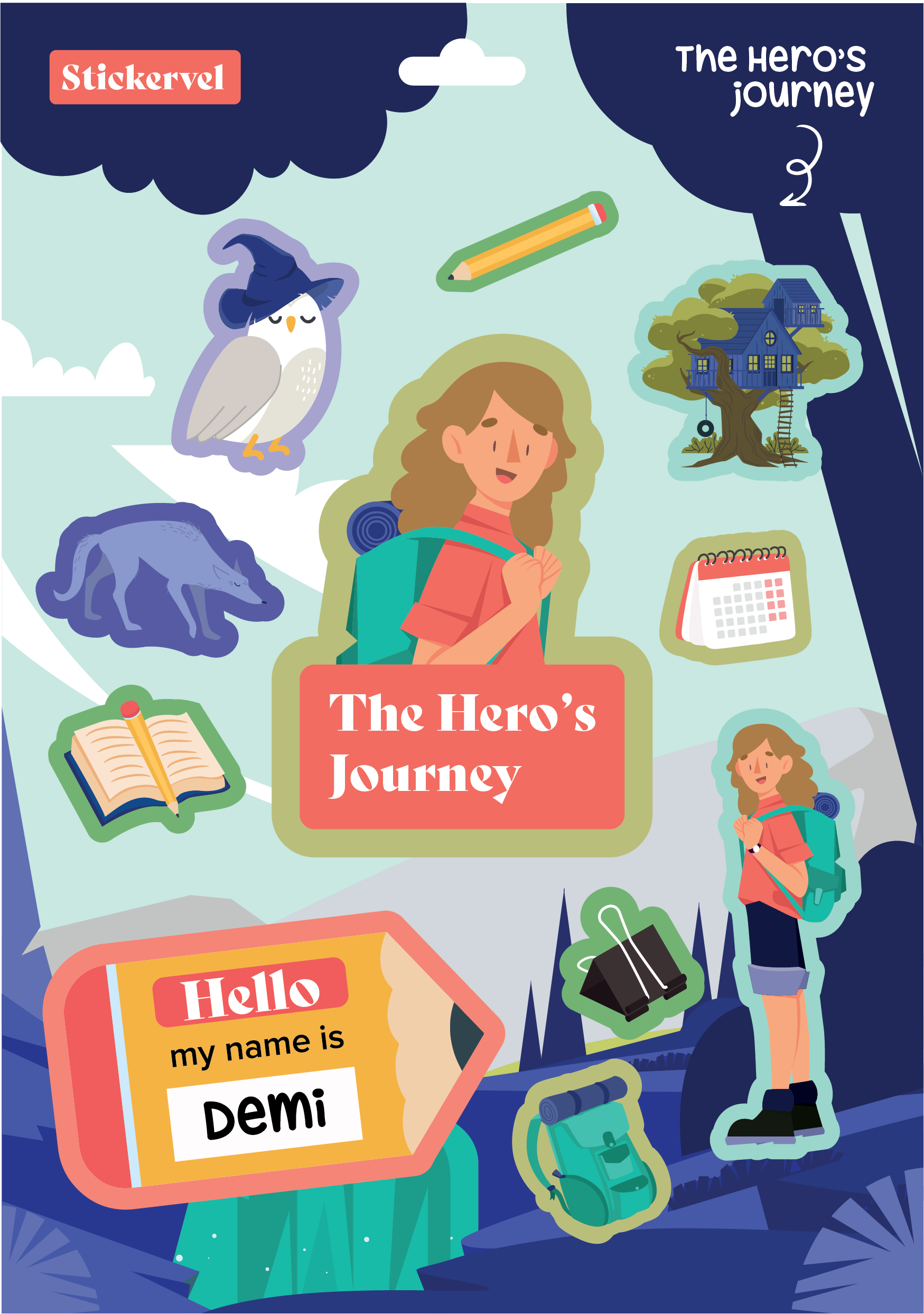 The Hero's Journey Stickervel 1