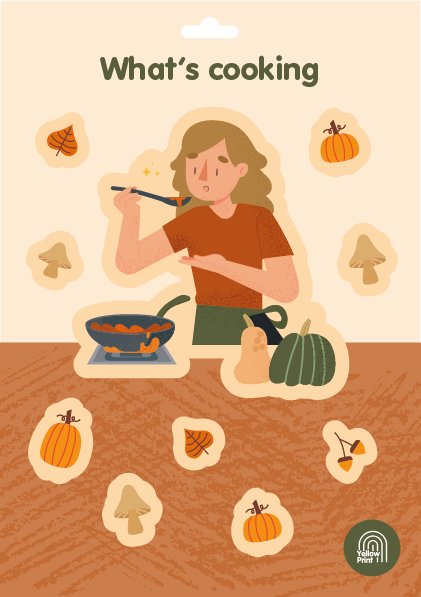 Yellowprint Stickervel What's Cooking